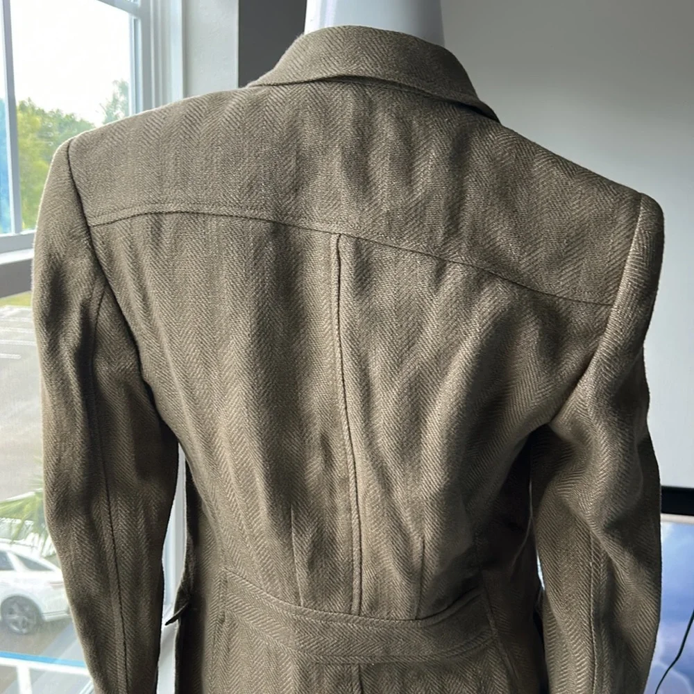LAUREN RALPH LAUREN LINEN BLAZER JACKET TOP SIZE 2 MSRP $345.00 NWT - Picture 7 of 11